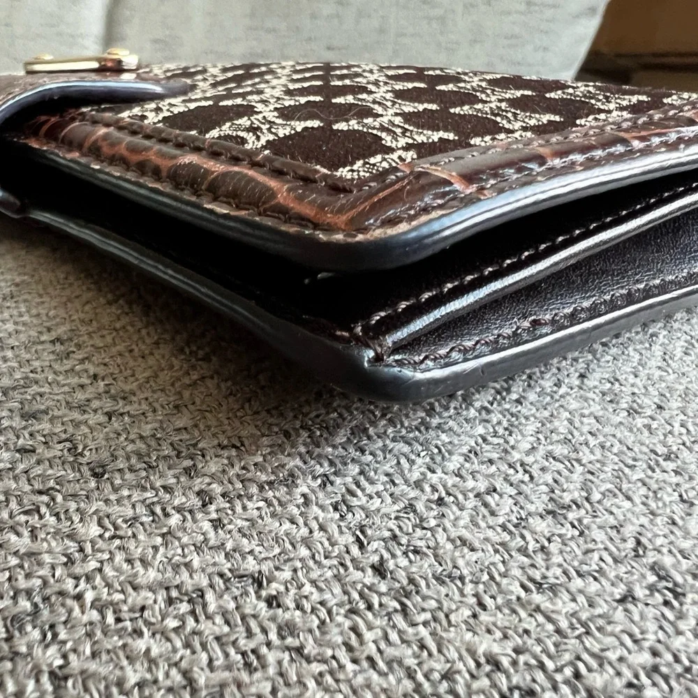Celine Macadam brown bifold snap wallet